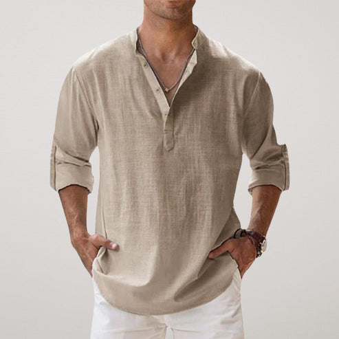 Casual Breathable Henley Shirt – Simple Everyday Classic - VogeLuxe