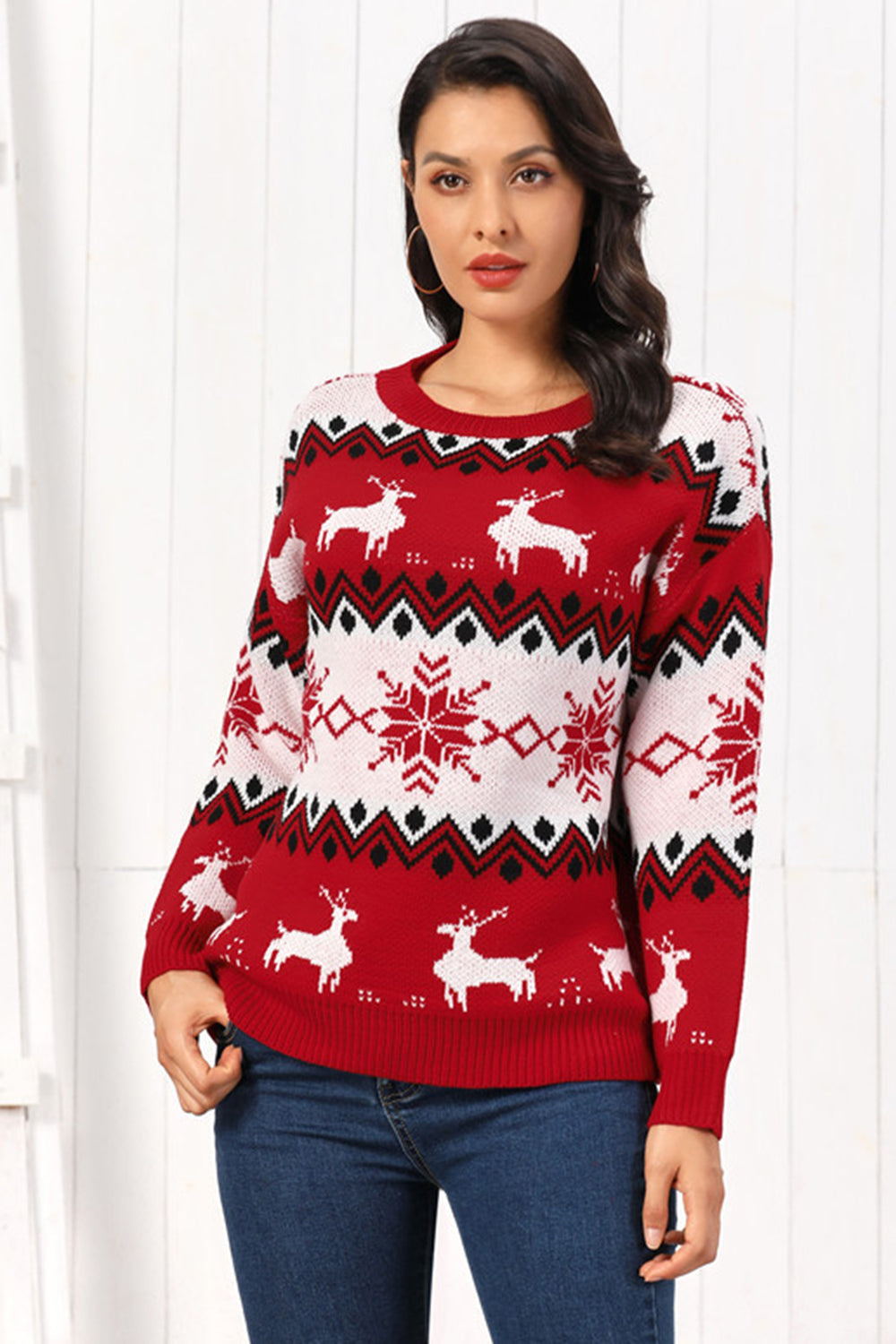 Fun Holiday Crew Neck Xmas Sweater - VogeLuxe