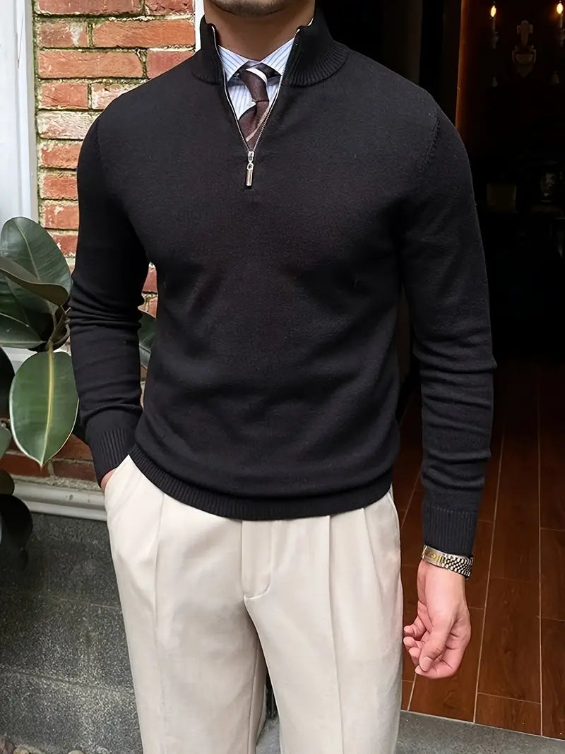 Warm Men's Winter Crew Neck Sweater - VogeLuxe