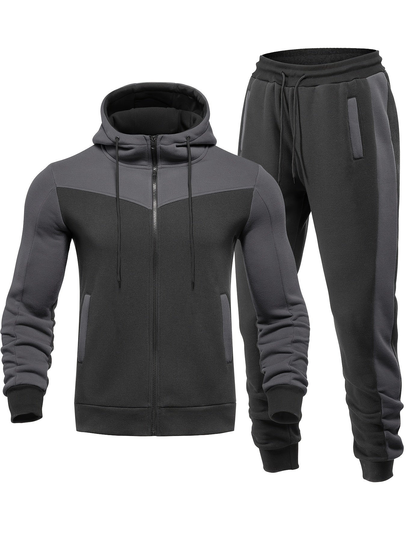 Relaxed Fit Sports Suit for Men with Zip Jacket and Trousers - VogeLuxe