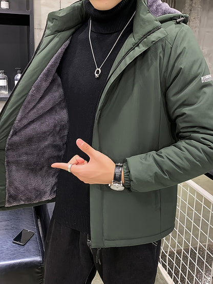 Cozy Thick Fleece Puffer Mens Winter Coat - BritishElegance