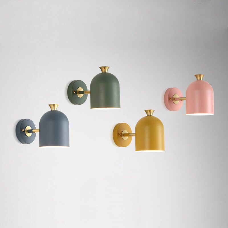 Sleek Metal Round Wall Lamp One Light Fixtures
