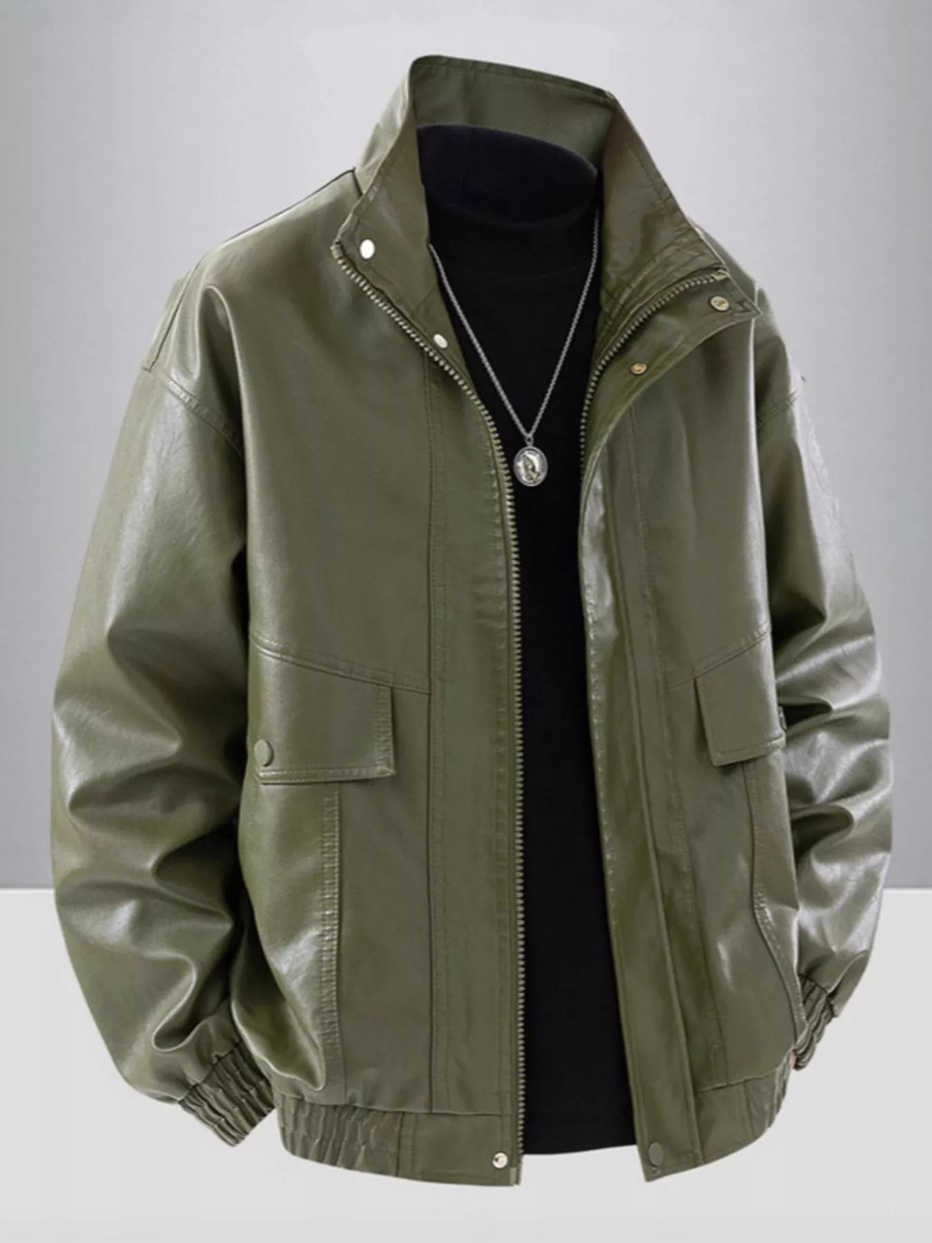 Relaxed Fit Men's Zip Up Casual Jacket