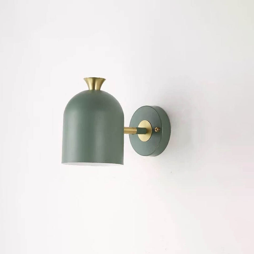 Sleek Metal Round Wall Lamp One Light Fixtures
