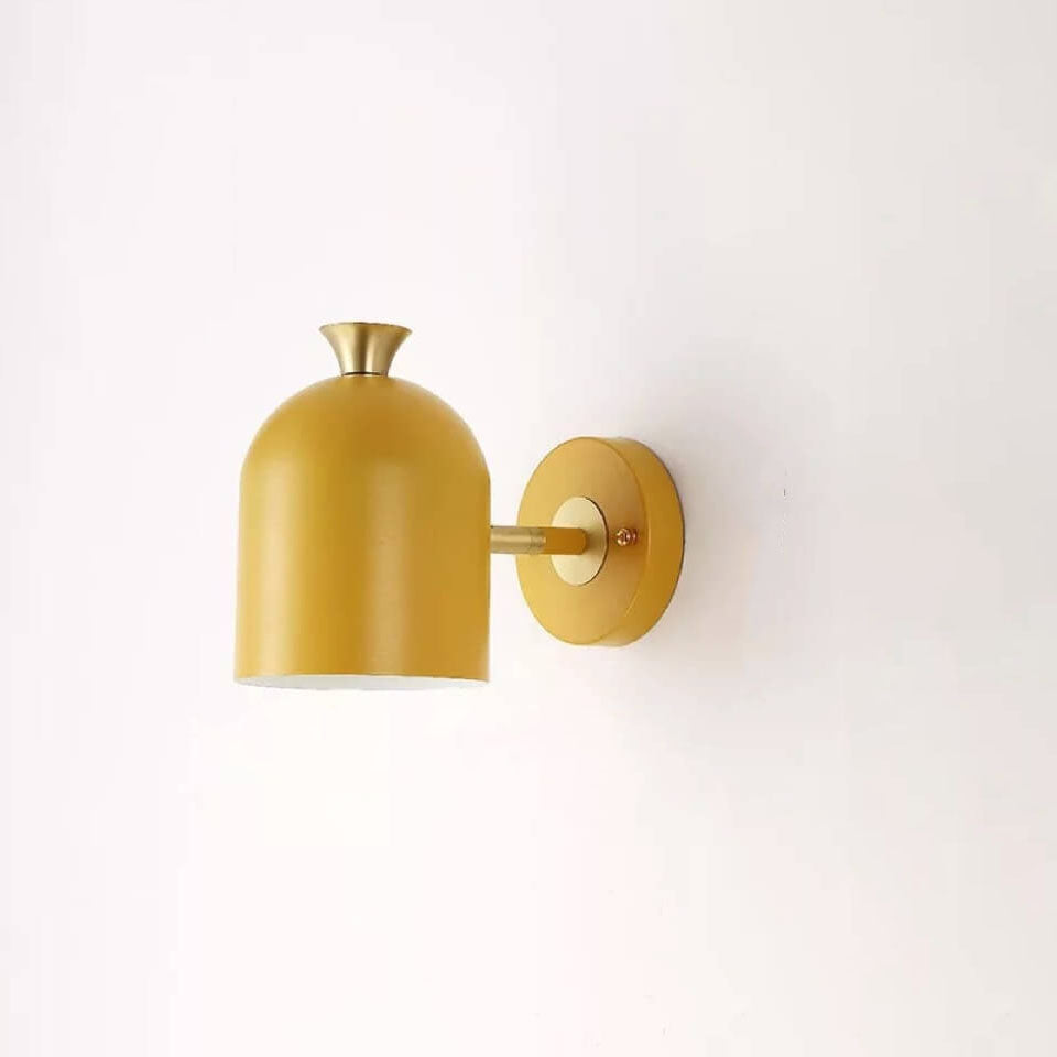 Sleek Metal Round Wall Lamp One Light Fixtures
