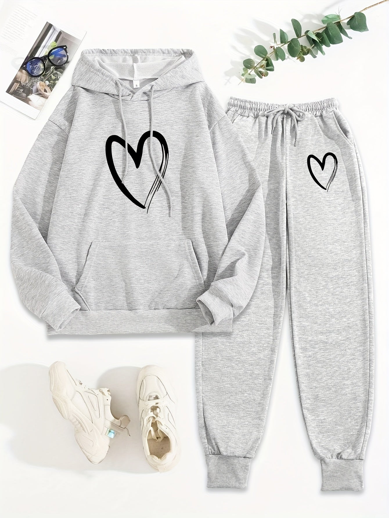 Relaxed Fit Women's Jogger Suit with Hood