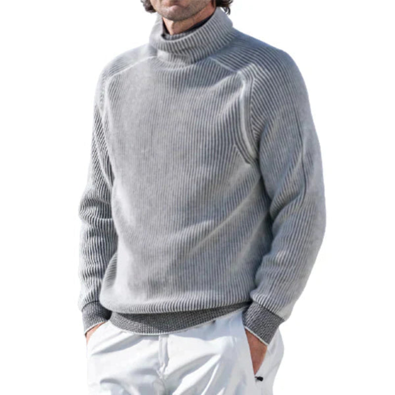 Cozy Striped Crew Neck Winter Sweater - VogeLuxe