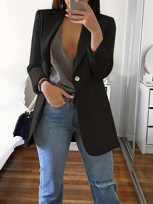 Women's Classic Tailored Blazer for Fall Winter - VogeLuxe