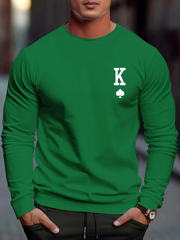 Cozy Mens Spade Graphic Sweatshirt for Winter