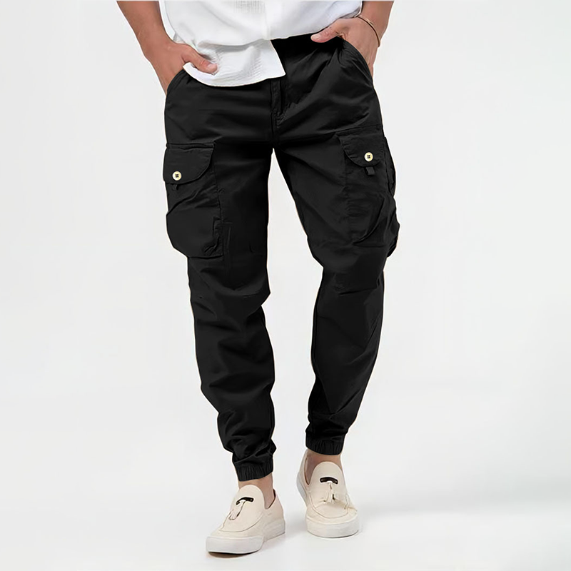 Men's Slim Fit Cargo Pants with Extra Pockets