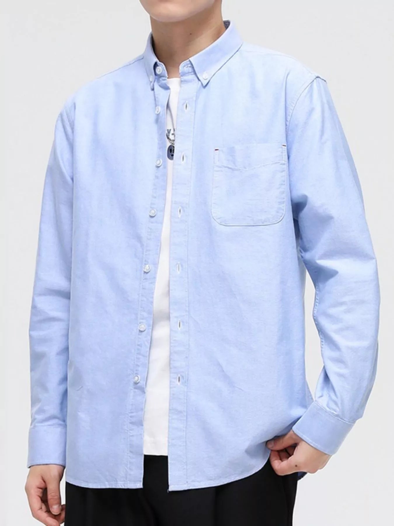 Men's Big Tall Long Sleeve Button Down Shirt - VogeLuxe