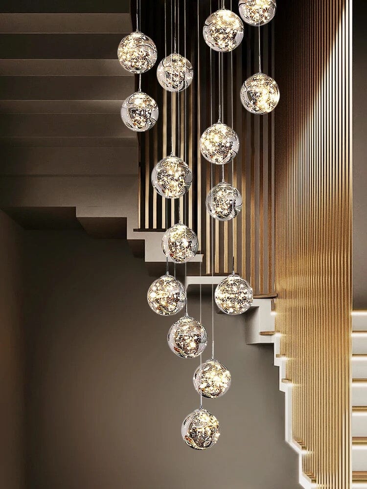 Luxury Crystal Staircase Pendant Light Fixture