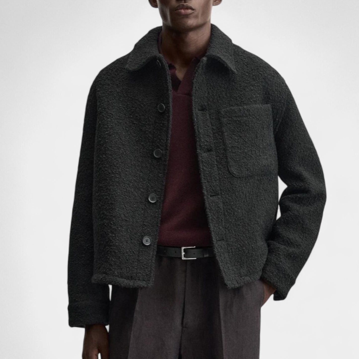 Men's Cozy Wool Flannel Shirt - VogeLuxe