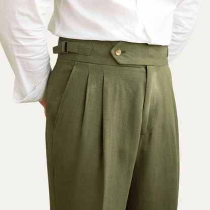 VogeLuxe | Men’s High-Waist Pleated Summer Chinos