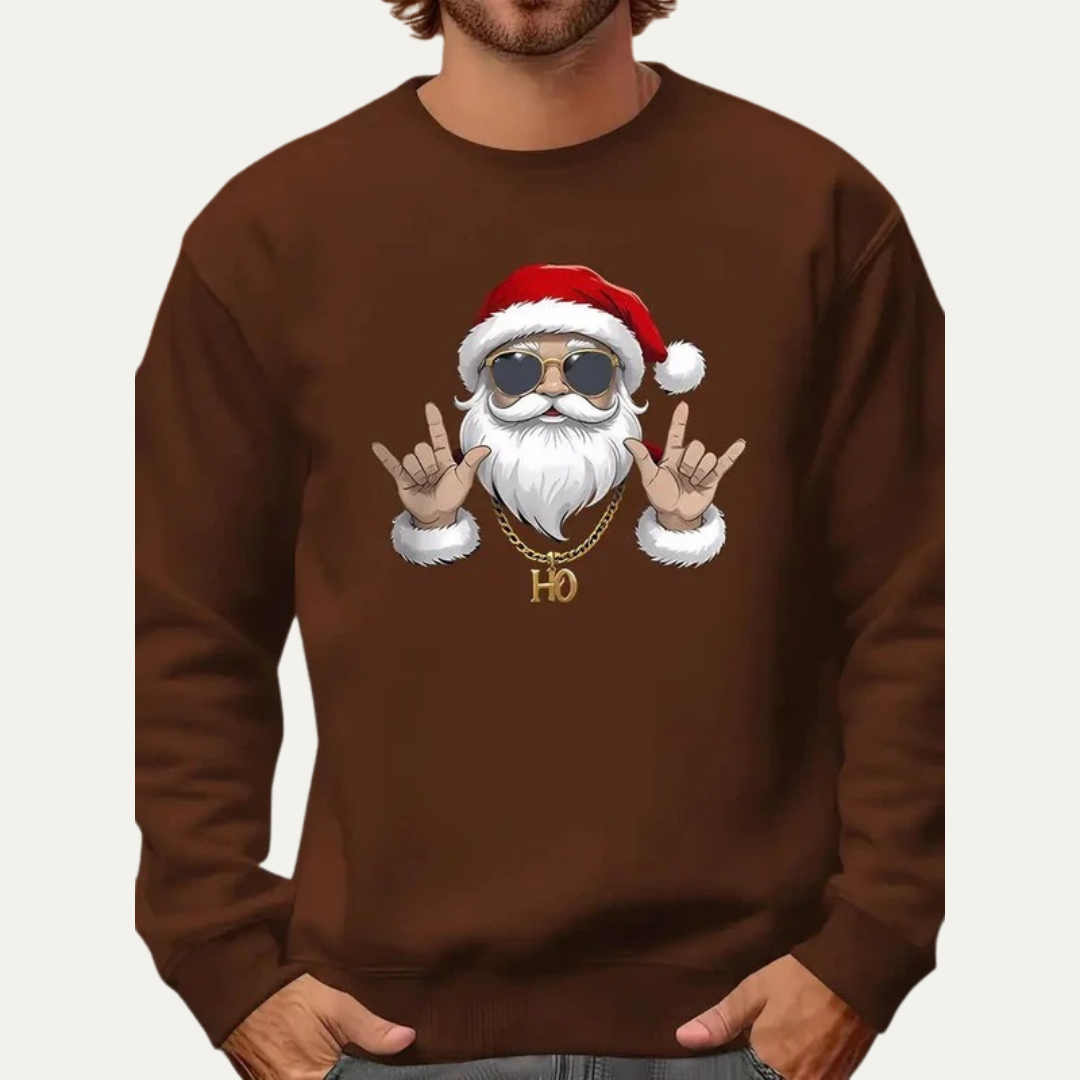 VogeLuxe | Men’s Rock On Santa Christmas Sweatshirt