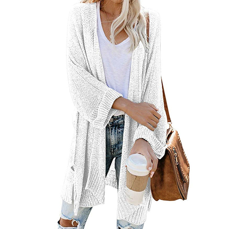 Cozy Women's Open Front Winter Cardigan with Pockets