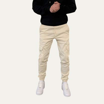 VogeLuxe | Men’s Tapered Cargo Jogger Pants with Flap Thigh Pockets