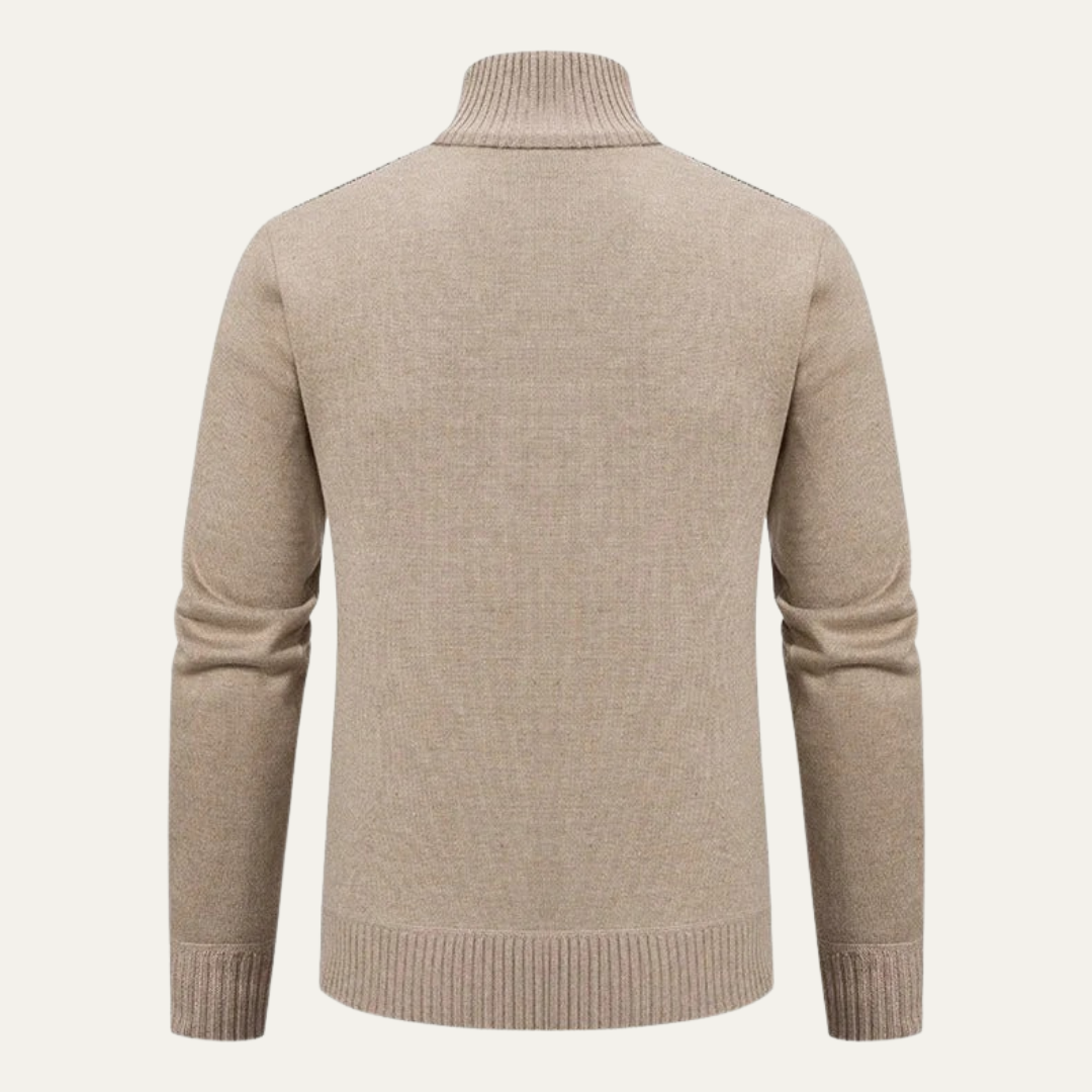 VogeLuxe | Men’s Cable Knit Full Zip Cardigan Sweater