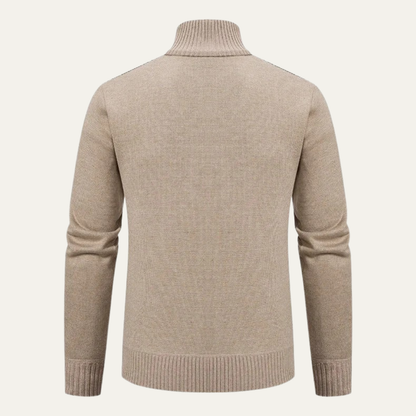 VogeLuxe | Men’s Cable Knit Full Zip Cardigan Sweater