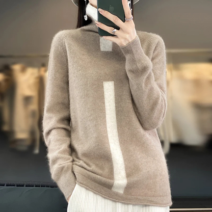 Warm Winter Crew Neck Knit Sweater for Women