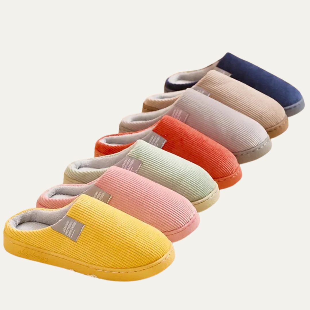 VogeLuxe | Women’s Corduroy Slip On Fleece Lined Mule Slippers