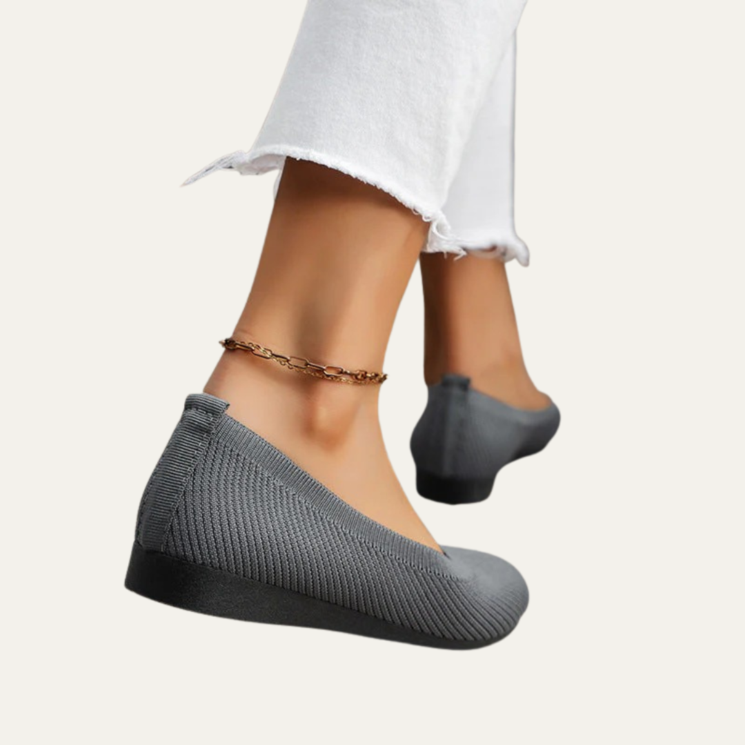 VogeLuxe | Women’s Breathable Knit Ballet Flats with Cushioned Insole