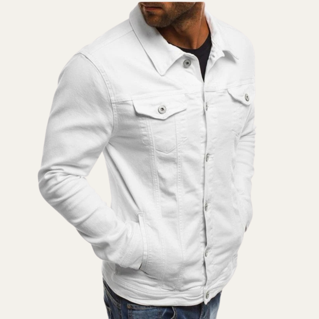 VogeLuxe | Men’s Suede Style Button Front Stand Collar Jacket