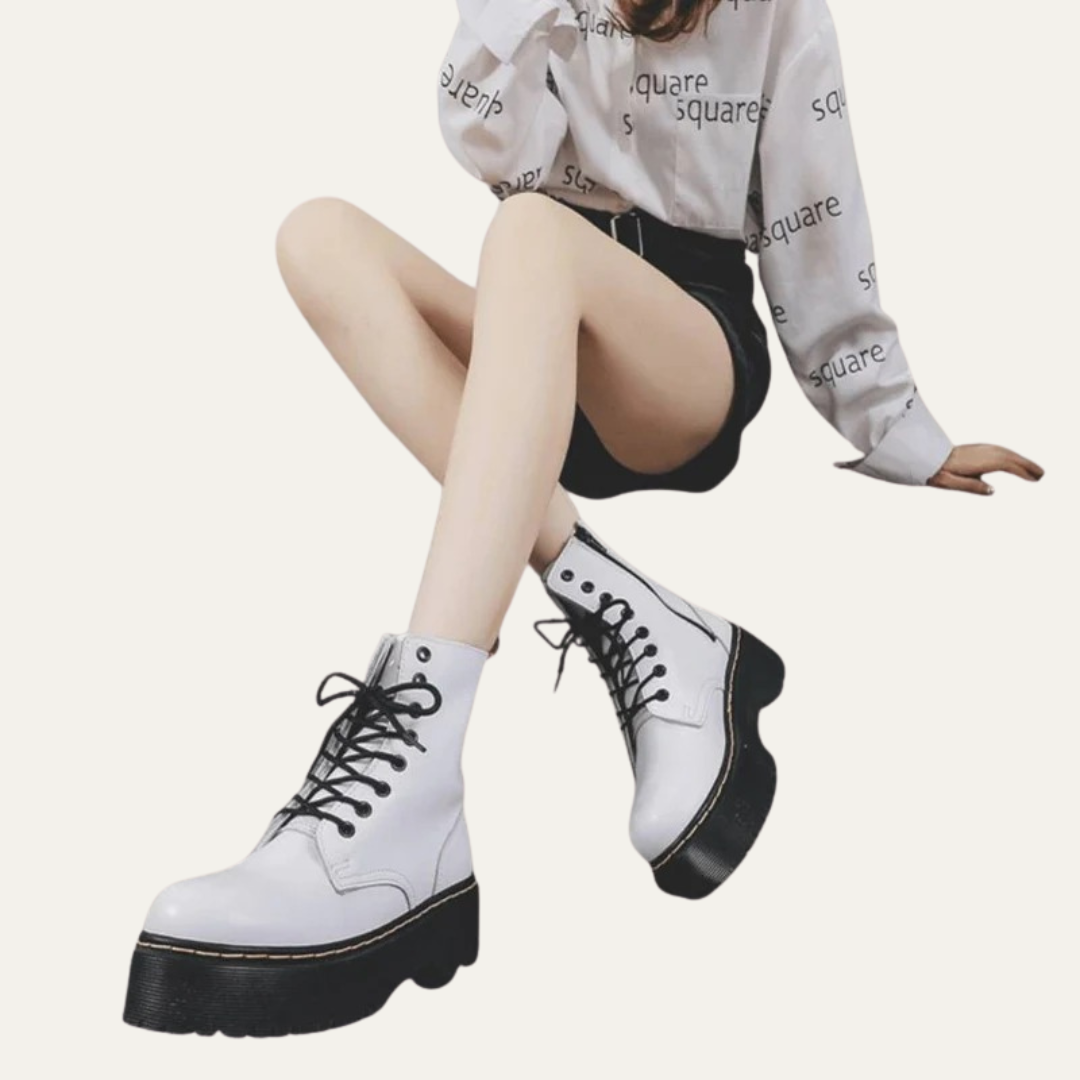 VogeLuxe | Women’s Chunky Platform Lace Up Ankle Boots