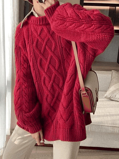 Relaxed Fit Women's Long Sleeve Sweater