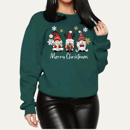 VogeLuxe | Women’s Merry Christmas Gnome Graphic Sweatshirt
