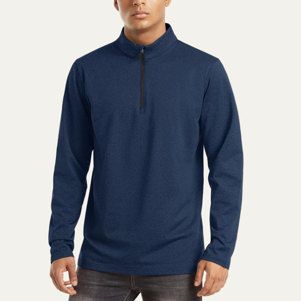 VogeLuxe | Men’s Technical Quarter Zip Stand Collar Shirt