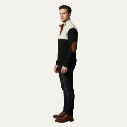 VogeLuxe | Men’s Color Block Button Placket Sweater