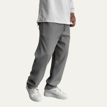 VogeLuxe | Men’s Wide Leg Rib Knit Lounge Trousers