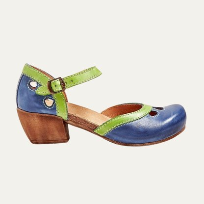 VogeLuxe | Women’s Closed Toe Block Heel Pump with Cutout Toe Detail
