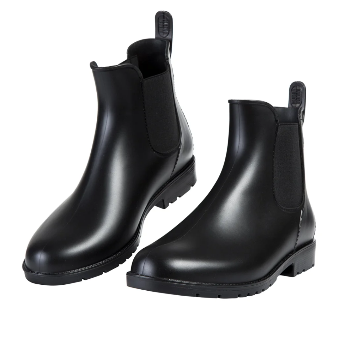 Waterproof Black Ankle Rain Boots for Women - VogeLuxe