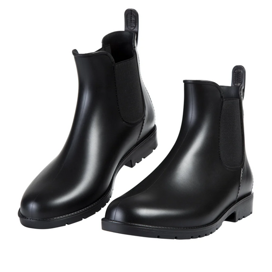 Waterproof Black Ankle Rain Boots for Women - VogeLuxe