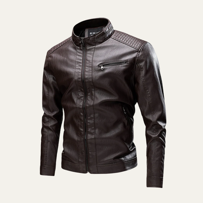 VogeLuxe | Men’s Fitted Leather Motorcycle Jacket