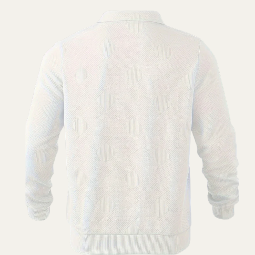 VogeLuxe | Men’s Textured Quarter Zipper Polo Sweater