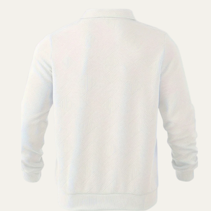 VogeLuxe | Men’s Textured Quarter Zipper Polo Sweater