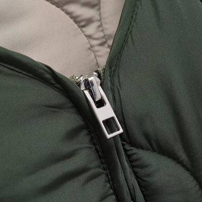 VogeLuxe | Women’s Wave Quilted Collarless Zip Jacket