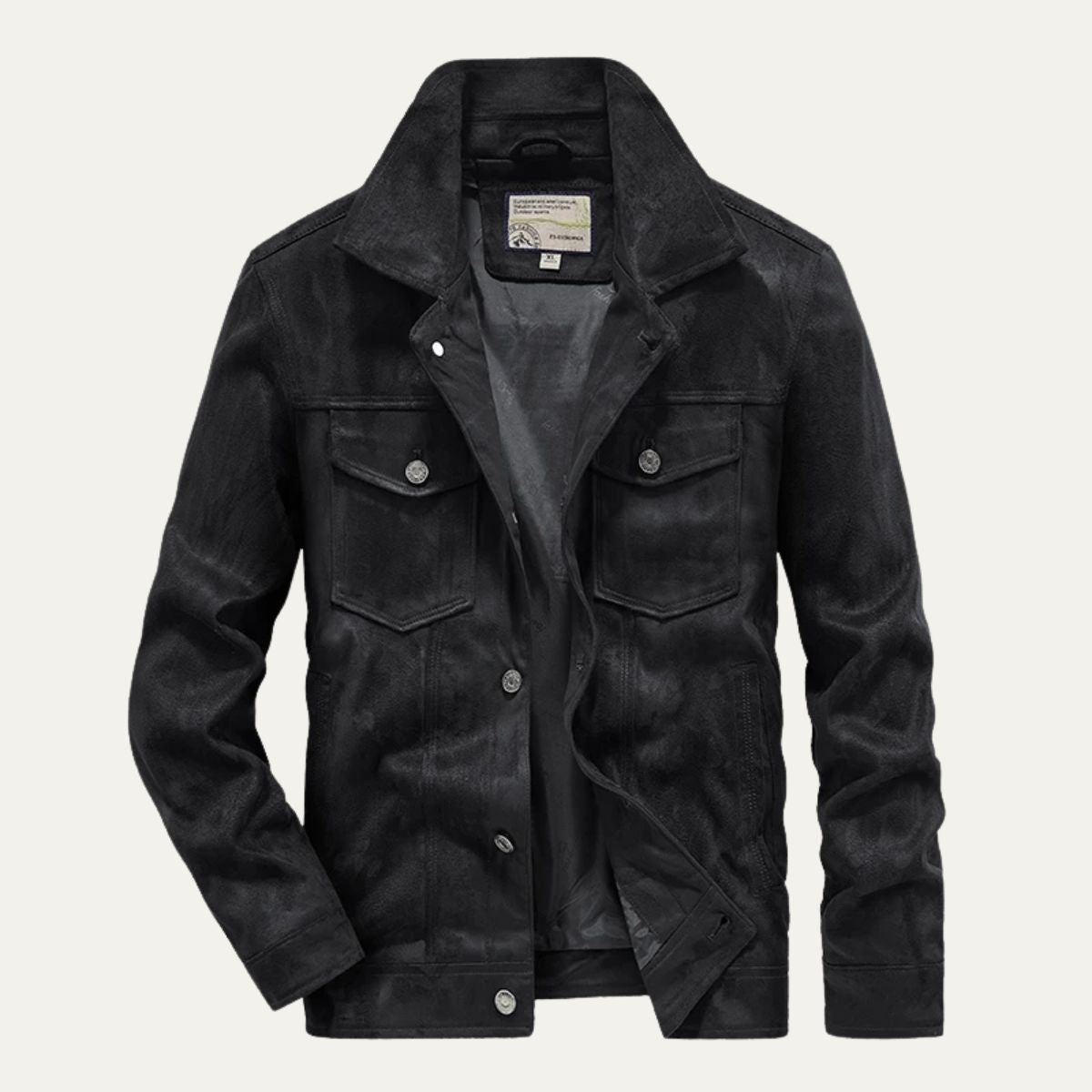 VogeLuxe | Men’s Textured Suede Trucker Jacket