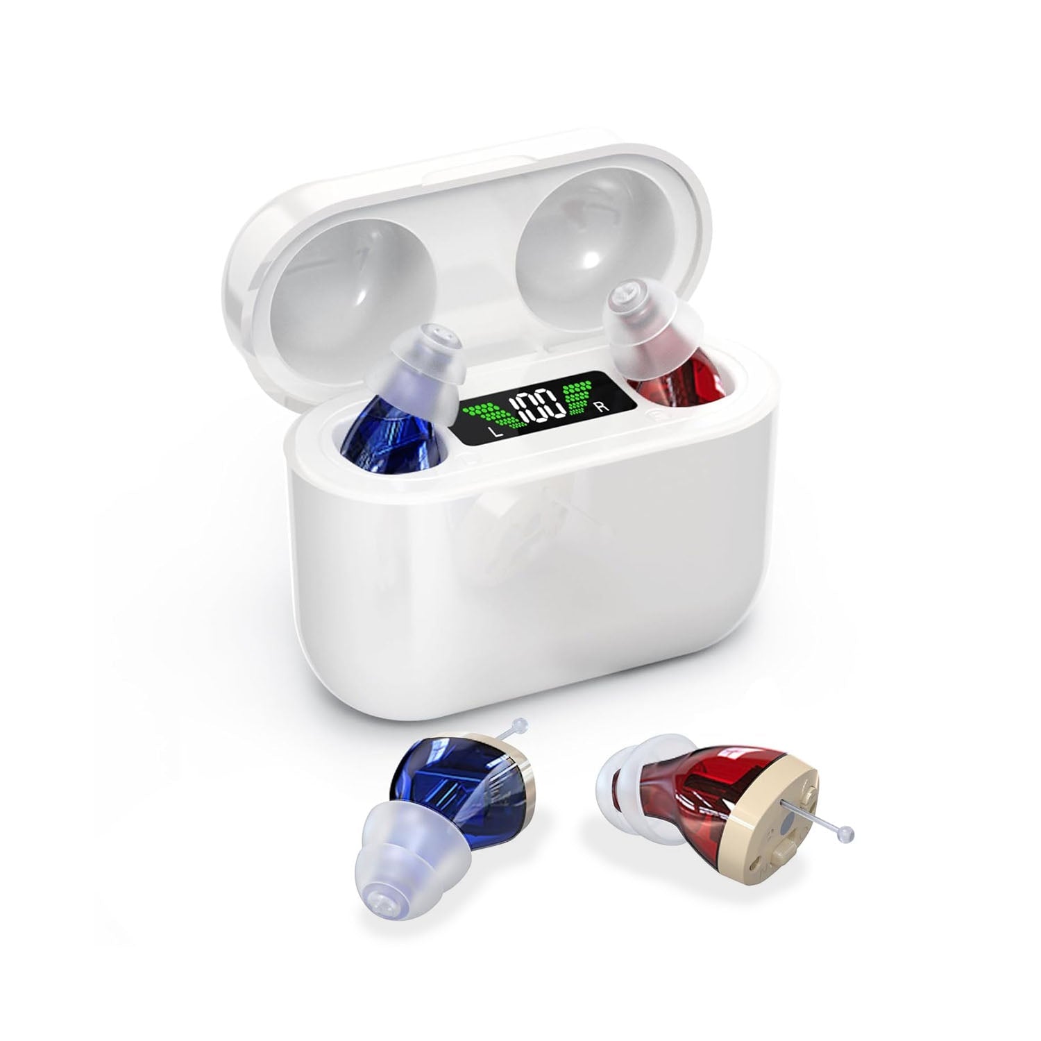 Rechargeable Digital Hearing Aids With Wireless Charger Case - VogeLuxe