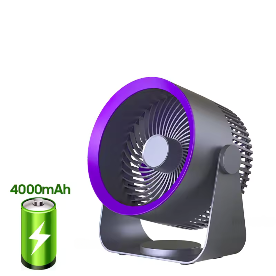 Compact Rechargeable Floor Fan - Silent & Adjustable Cooling