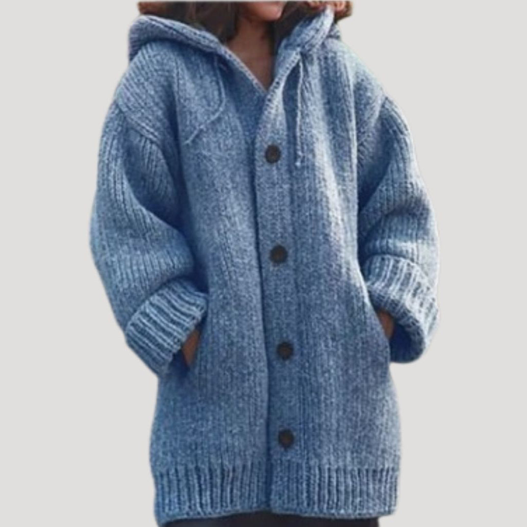 Soft Women's Large Knit Hoodie Cardigan