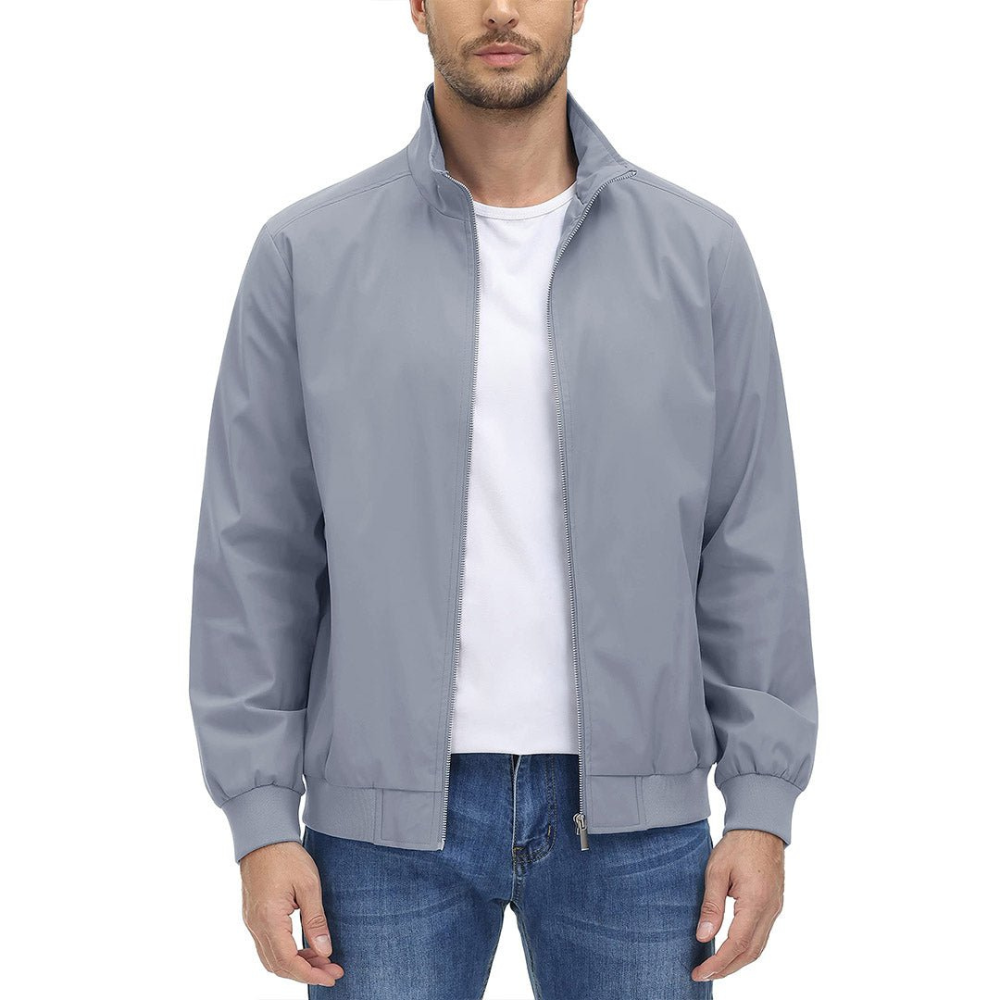 VogeLuxe | Men’s Minimalist Zip Front Blouson Jacket