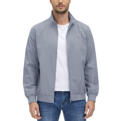 VogeLuxe | Men’s Minimalist Zip Front Blouson Jacket