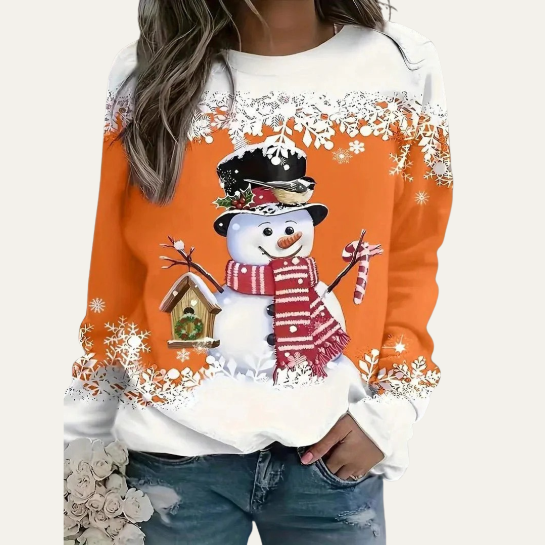 VogeLuxe | Women’s Festive Snowman Crewneck Sweatshirt