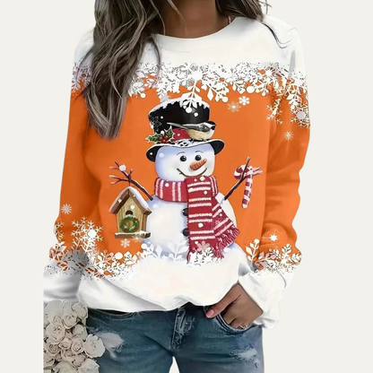 VogeLuxe | Women’s Festive Snowman Crewneck Sweatshirt