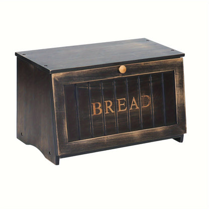 Classic Wood Bread Storage | Large Kitchen Food Container