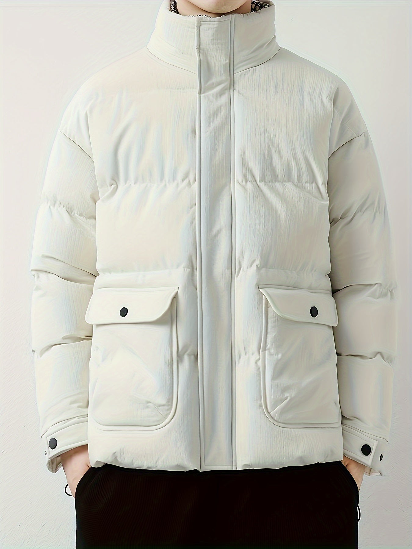 Cozy Waterproof Black Puffer Men's Winter Coat - BritishElegance